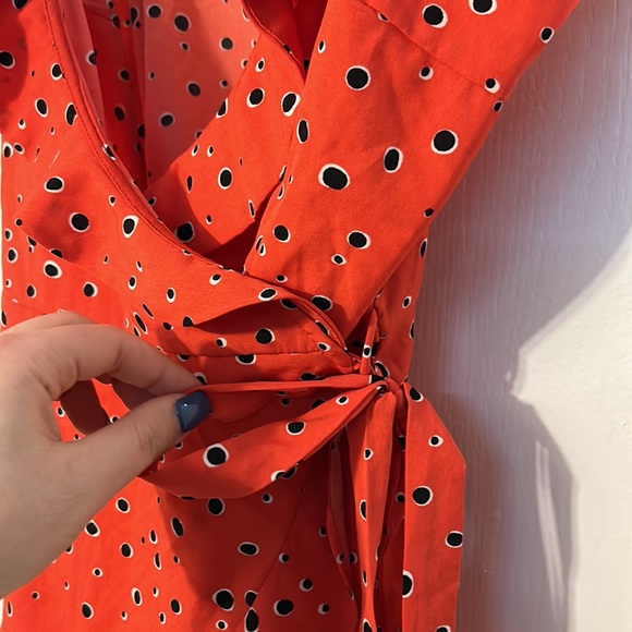 Vero Moda Red Wrap Spaghetti Strap Top with Black Spots - Picture 4 of 9